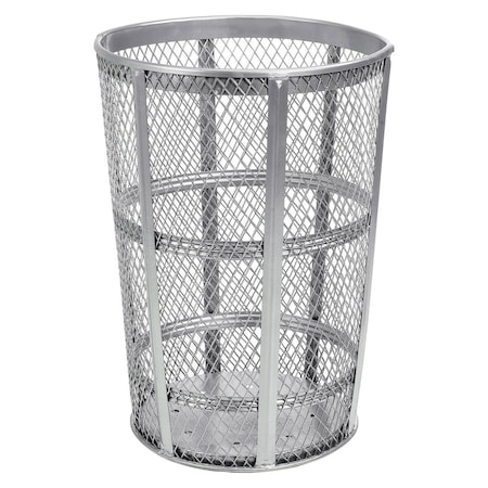 Global Industrial 48 Gallon Outdoor Metal Trash Container, Galvanized 237633